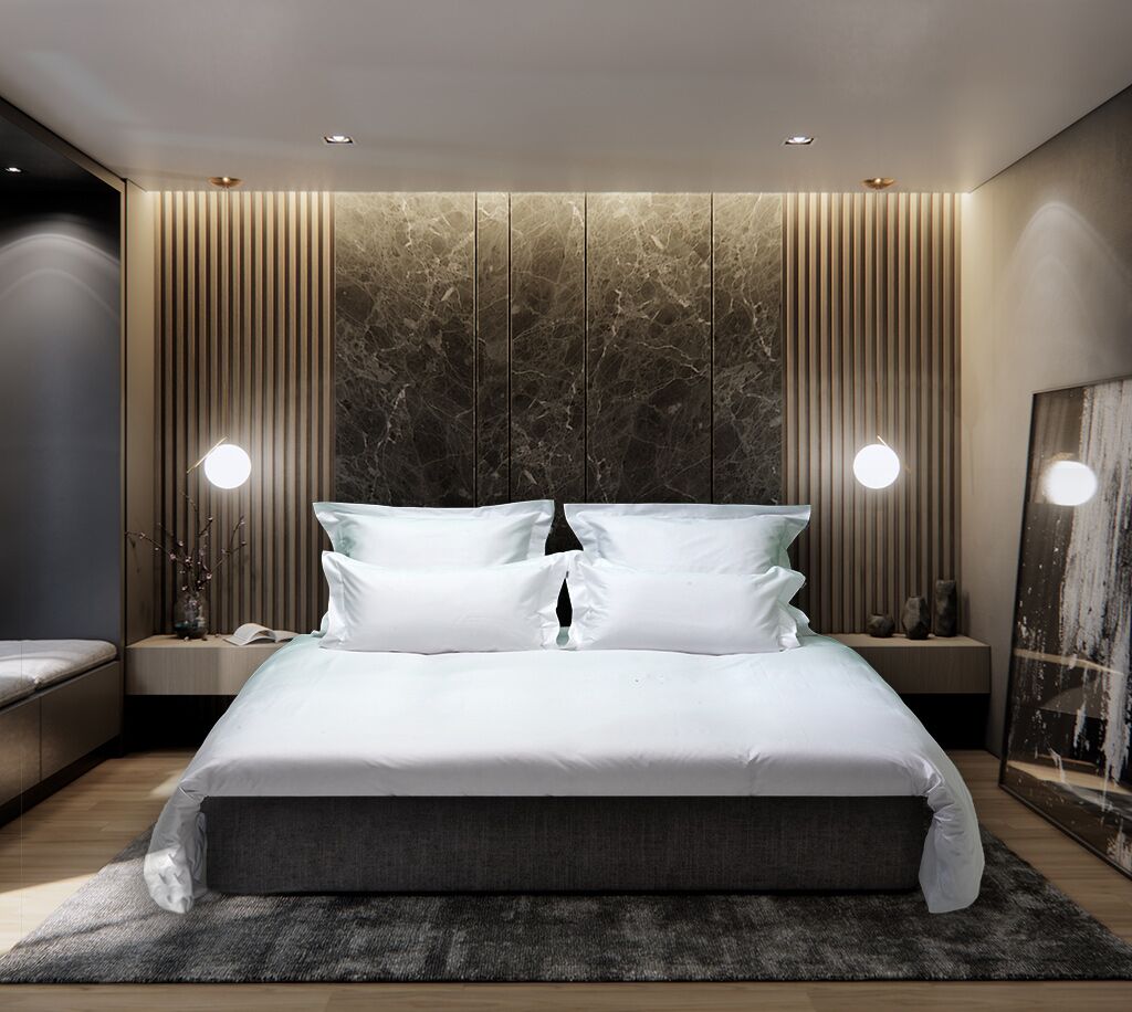 housse de couette Lakebos satin rayé